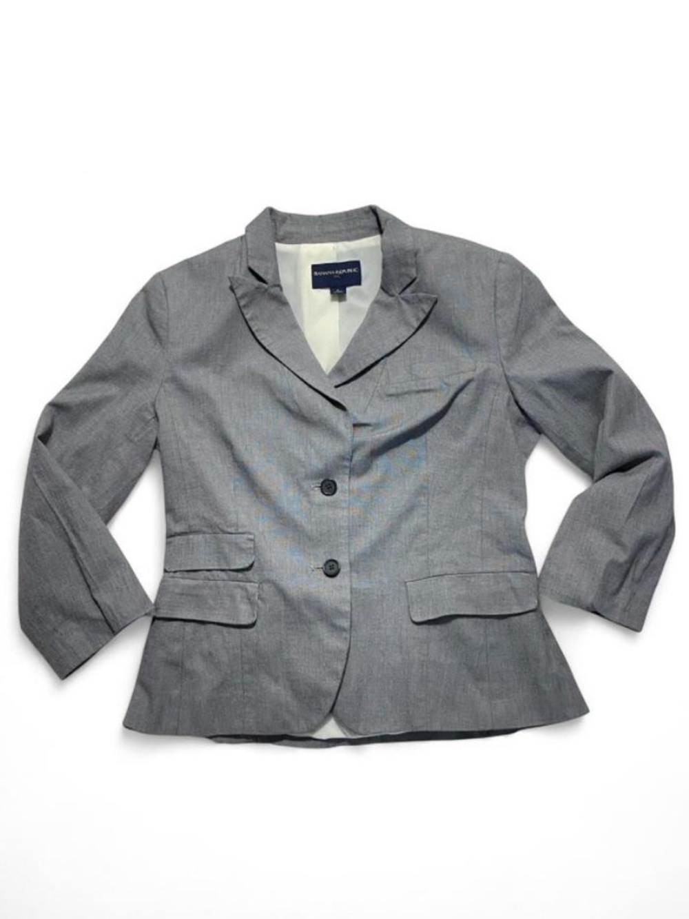 Banana Republic Light Gray Women's Tailored Cotton Structured Blazer Size 8
